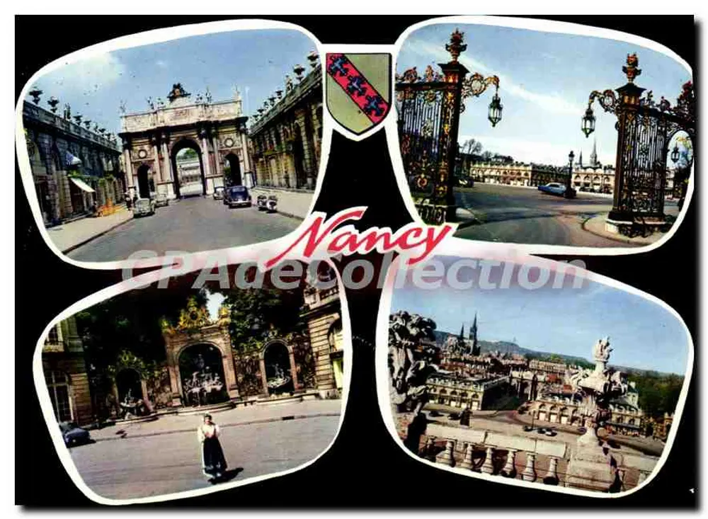 Nancy — Panoramablick und Denkmäler — Antike Ansichtskarte aus der Sammlung - Vorderseite