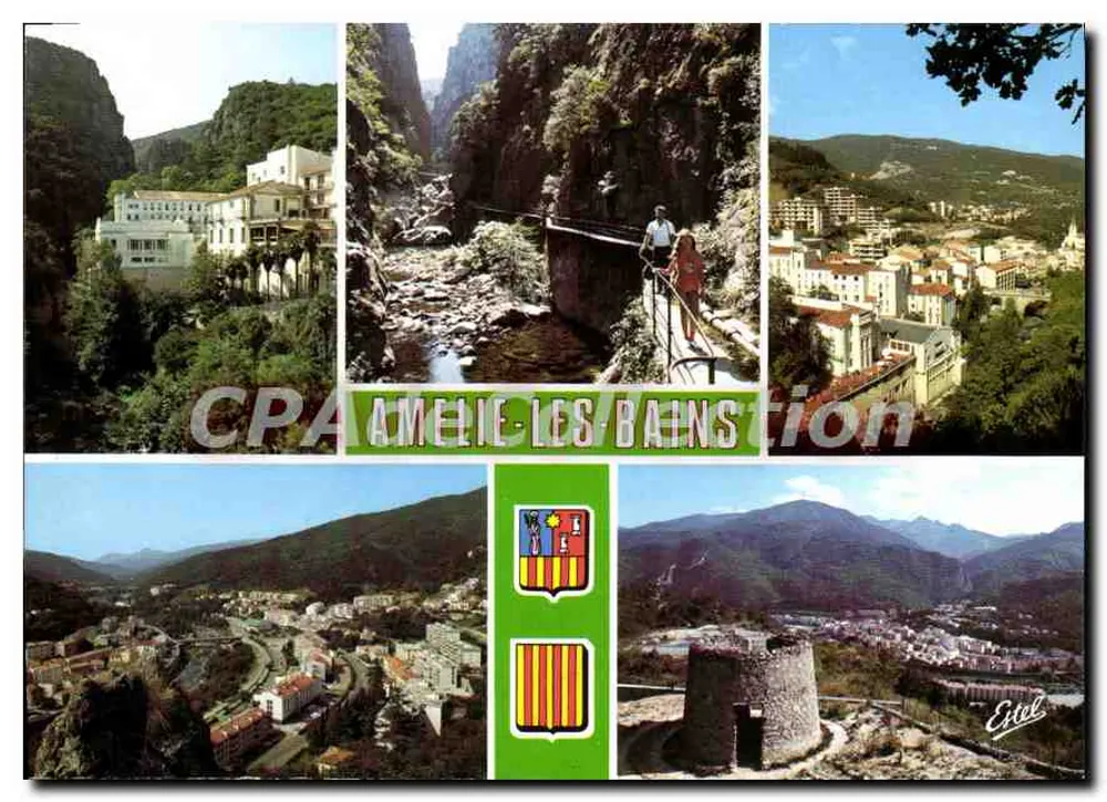 Amélie-les-Bains — vista panorâmica e sites — Étel - Frente