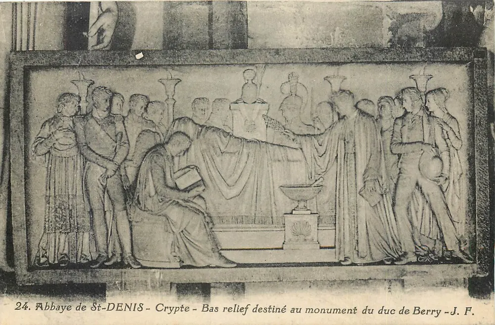 Abtei von St-Denis - Krypta - Relief für das Denkmal des Herzogs von Berry - J. F. - Vorderseite