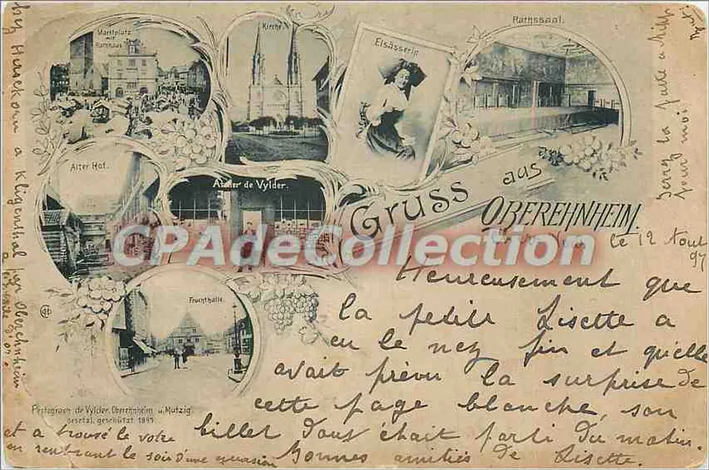 Oberenheim — Vista panorâmica com editor Mutzig — 1907 - Frente