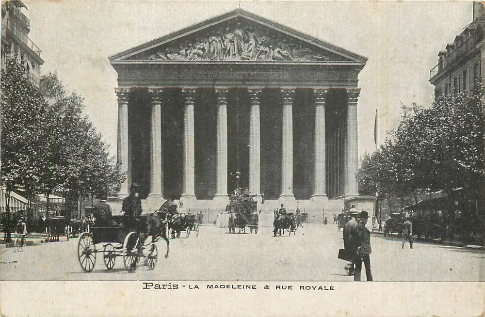 Paris - A Madeleine & Rue Royale — editor não identificado, número de série não visível - Frente