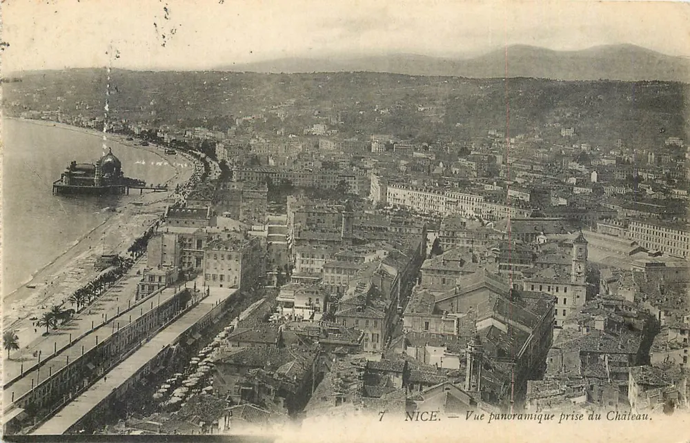 Niza — Vista panorámica tomada desde el Castillo — editor desconocido, n°7 - Anverso