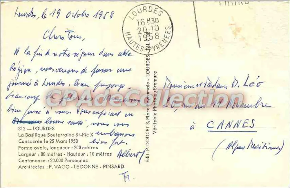 लूर्ड के भूमिगत बेसिलिका सेंट-पियर - एडिटर एडलक्स, संख्या 312 - पीछे
