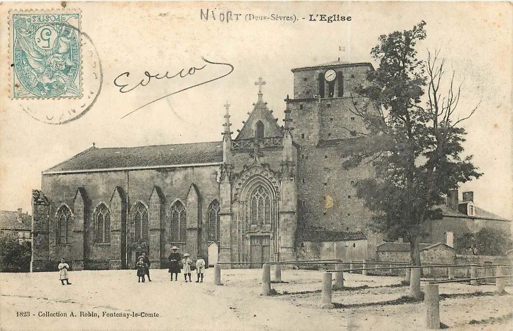 Niort (Deux-Sèvres) - De Kerk — Uitgever A. Robin, Fontenay-le-Comte, n° 1823 - Voorkant