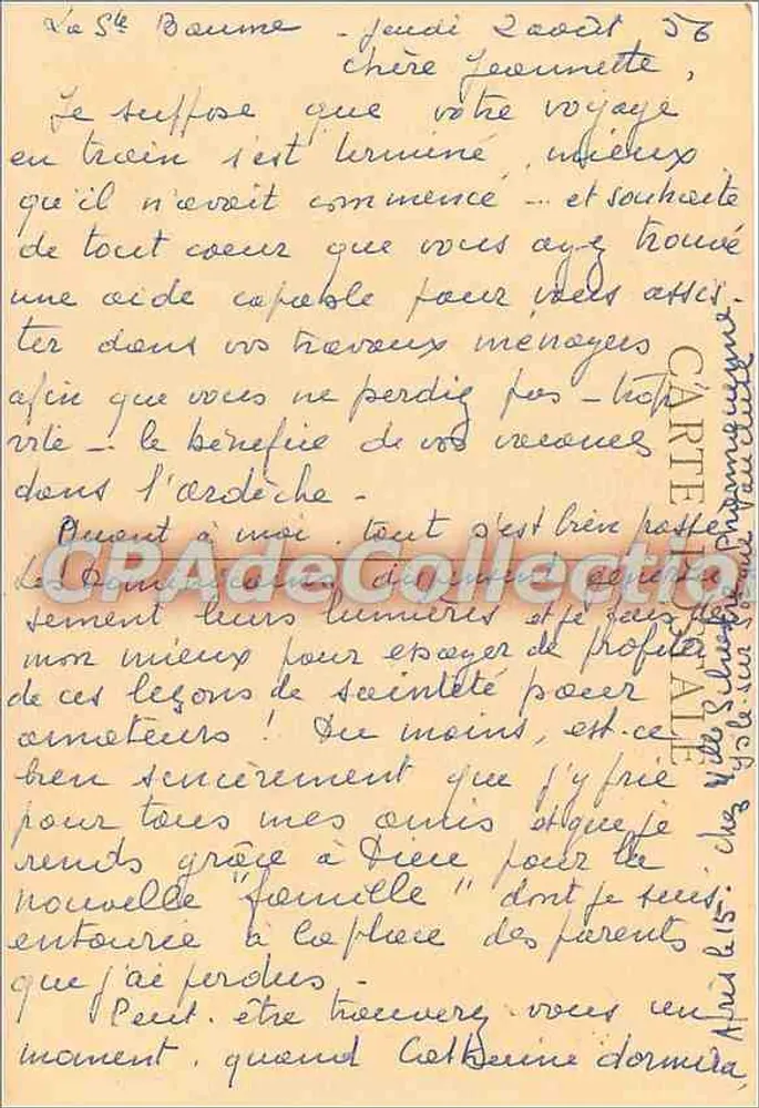 La Sainte-Baume - Capela de Nazaré — Bilhete postal antigo n°14, editada por IPA - Verso