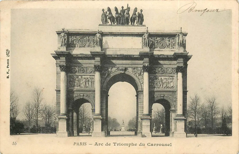 PARIS — Ansicht des Arc de Triomphe du Carrousel — B. F., Paris, n°55 - Vorderseite