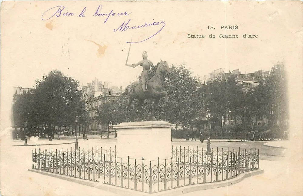 Statue der Jeanne d'Arc — Paris — Verlag unbekannt, Seriennummer 13 - Vorderseite