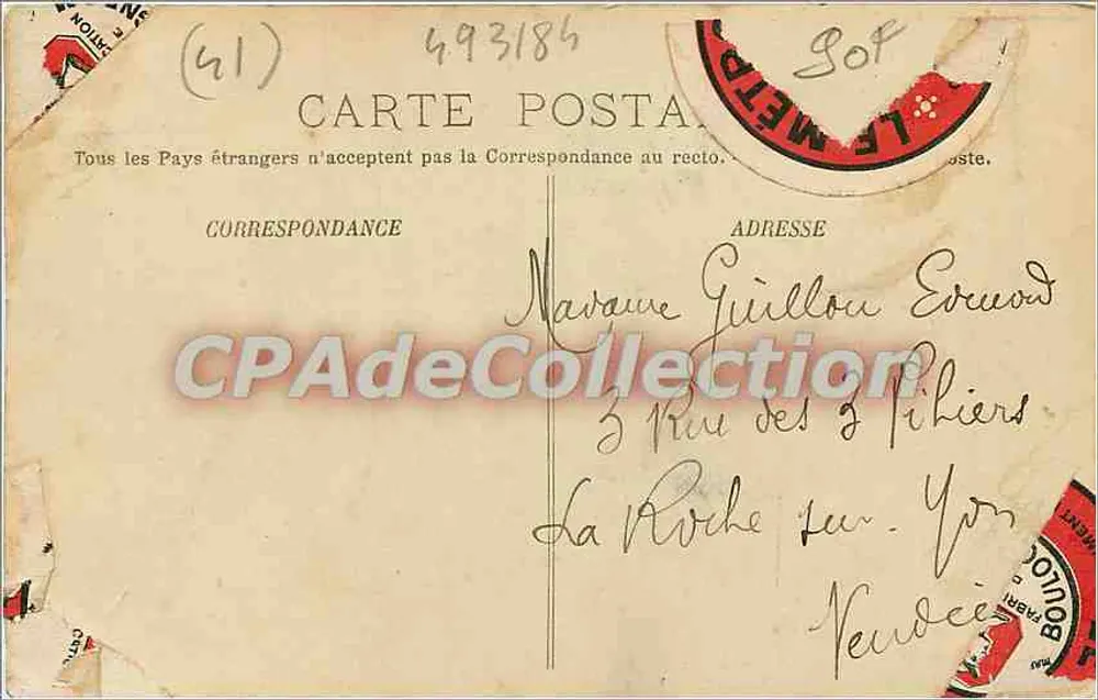 Blois — A Rue Porte-Côté — LL. - Verso