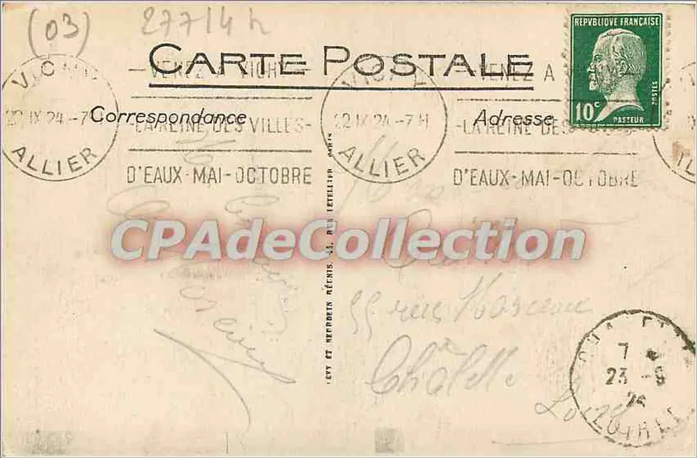 Vichy - As Margens do Allier - Contraluz - L.L. n°405 - Verso