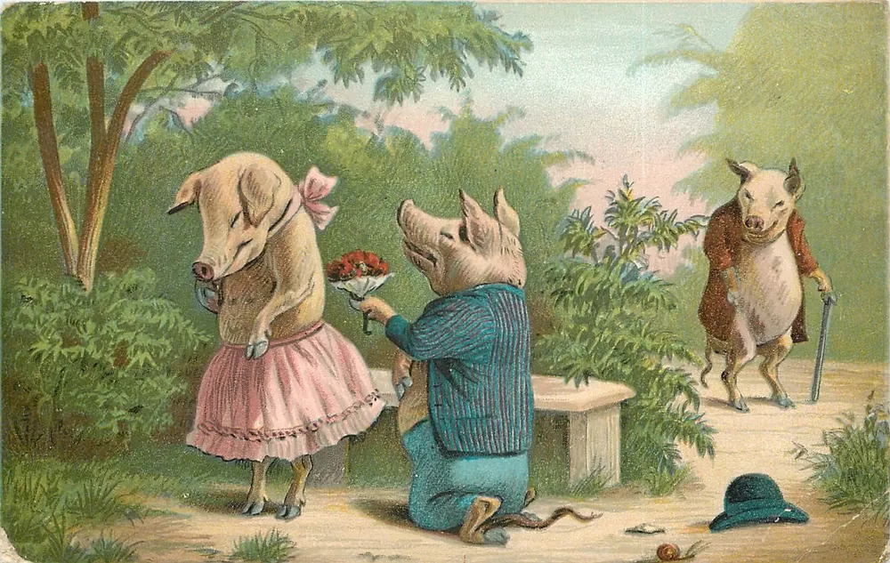 Pigmentos em cena — proposta de casamento — editor desconhecido, número de série não visível - Frente