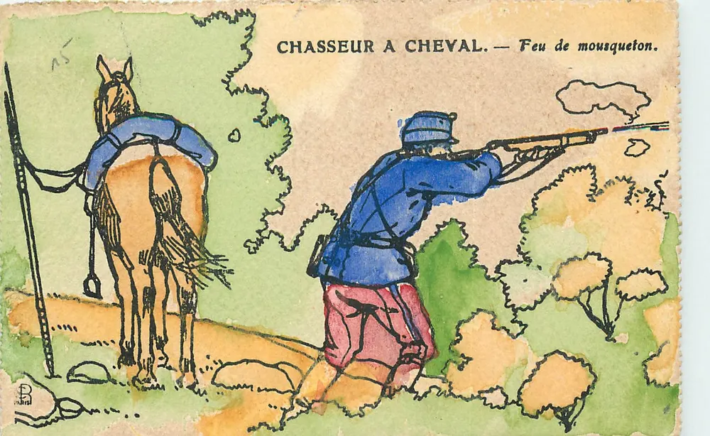 Ruiterspaard — Geweerschot — Imp. Ch. Corniaour, Parijs, N° 62, Série NC - Voorkant