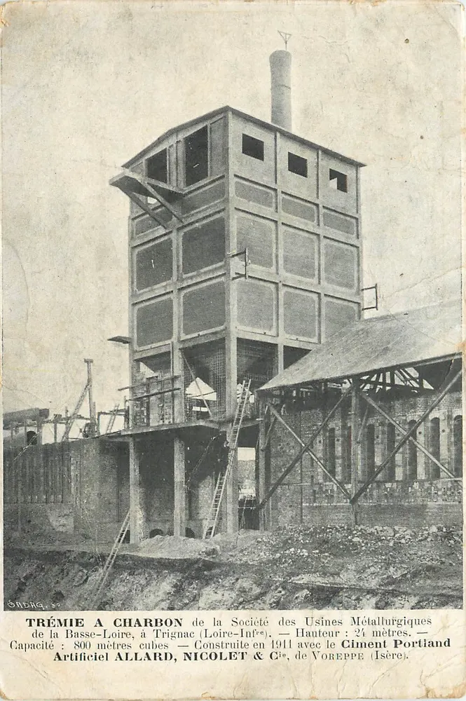 Kohlenhopper — Usines Métallurgiques de la Basse-Loire, Trignac — Société Allard, Nicolet & Cie, Voreppe - Vorderseite