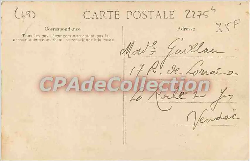 Castelo de Brissac — A Sala de Jantar — Editor não identificado, número de série não visível - Verso