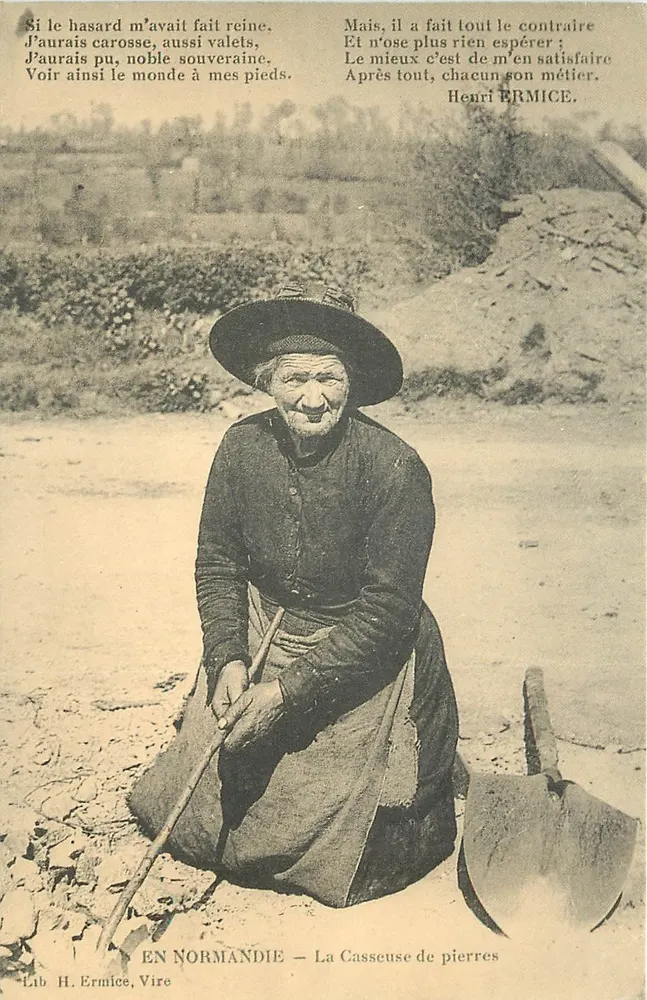IN DER NORMANDIE — Die Steinschneiderin — Lib. H. Ermice, Vire - Vorderseite