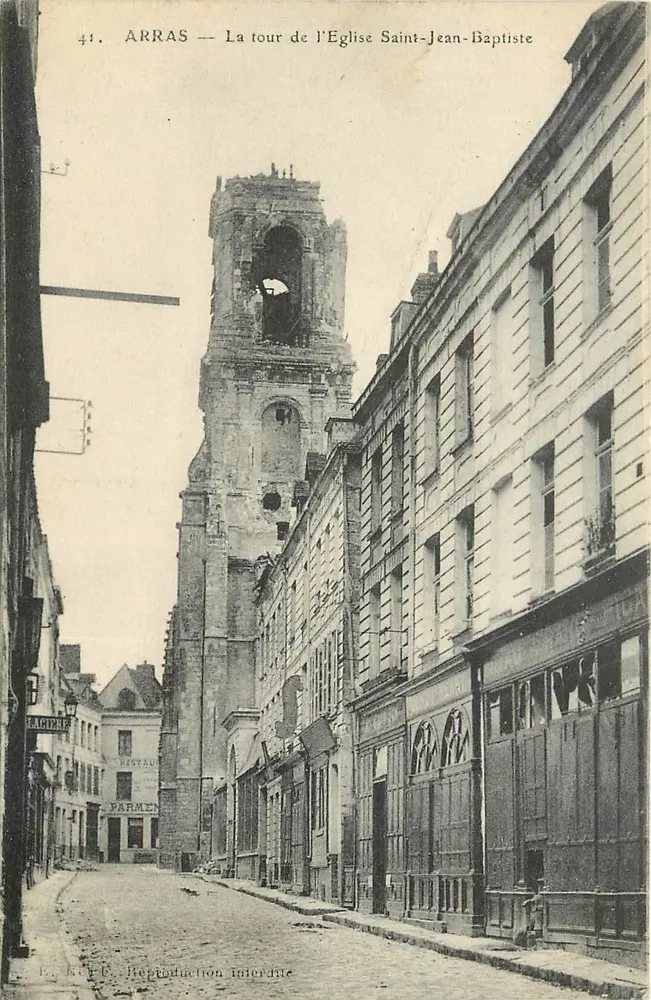 Arras — Die Turm der Kirche Saint-Jean-Baptiste — Verlag L. Rey & Cie, Nr. 41 - Vorderseite