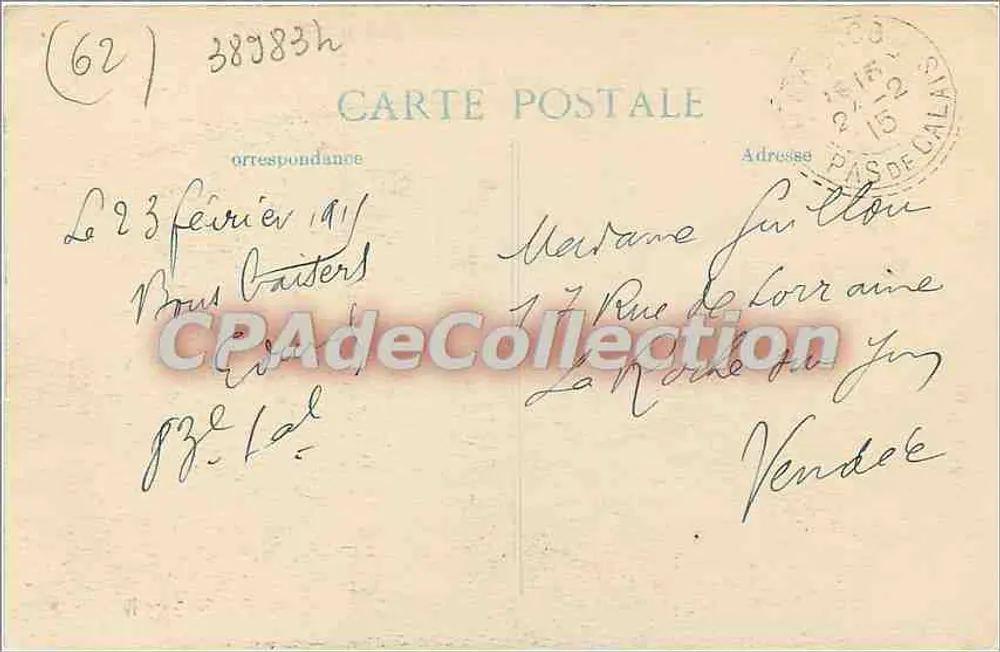 Arras — Die Turm der Kirche Saint-Jean-Baptiste — Verlag L. Rey & Cie, Nr. 41 - Rückseite