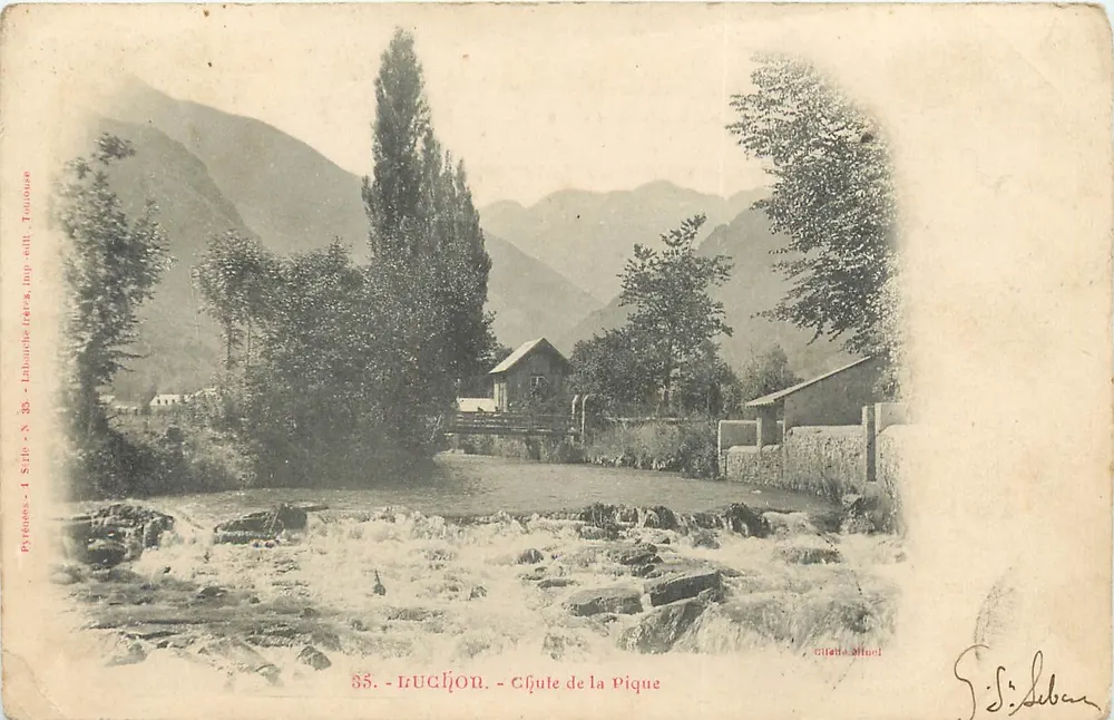 Luchon - Cachoeira da Pique — Série 33, editada por S. Sibar, Toulouse - Frente