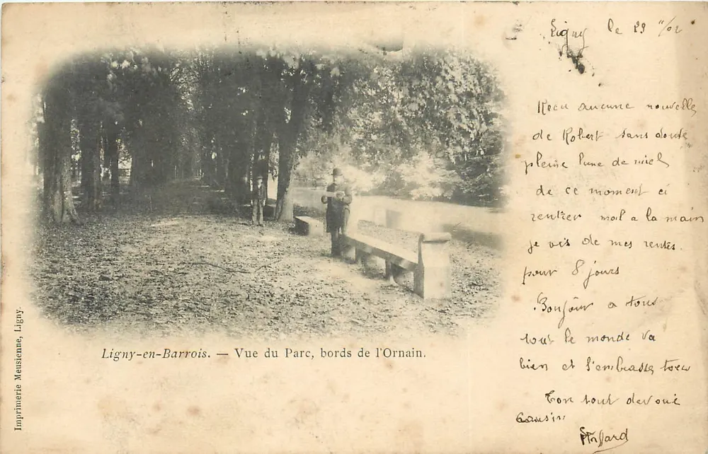 Ligny-en-Barrois — Ansicht des Parks, Ufer des Ornain — Meusienne Druckerei, Ligny - Vorderseite