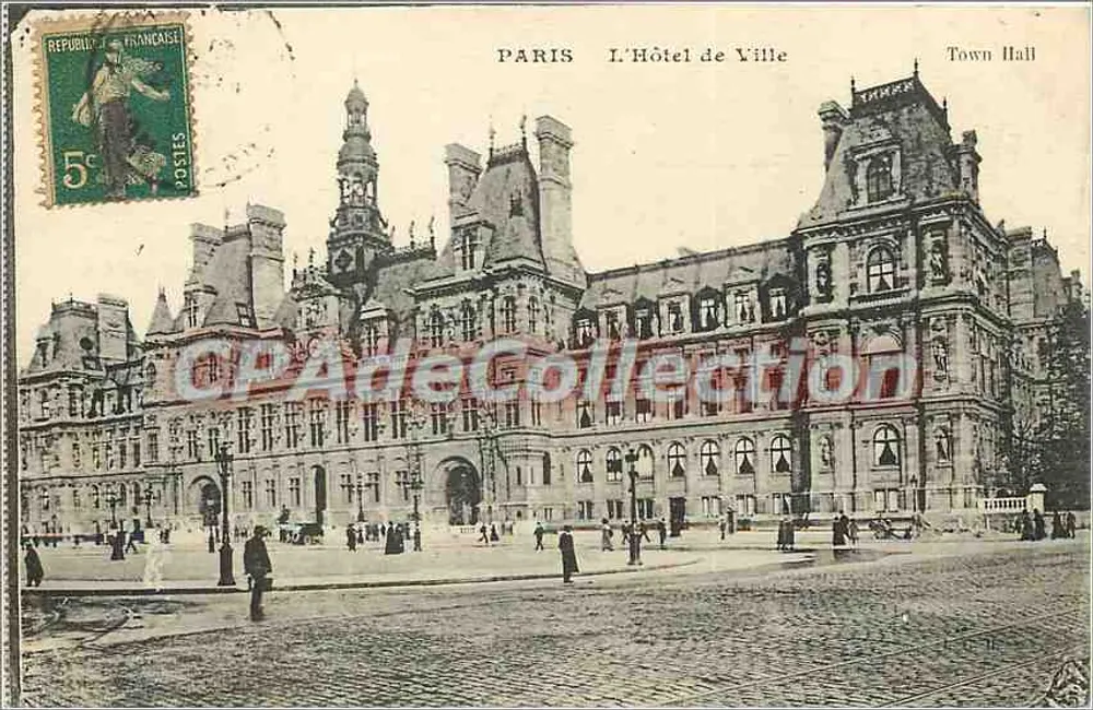 Paris — O Hotel de Ville — editor não identificado, número de série não visível - Frente