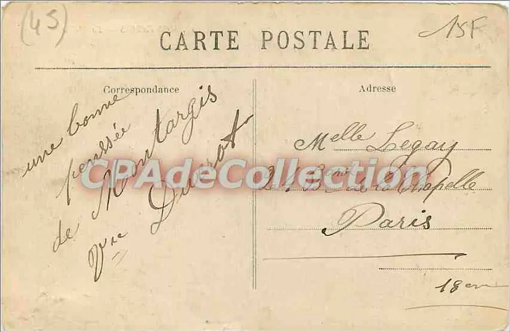 Montargis — A Prefeitura — Editor CP - Verso