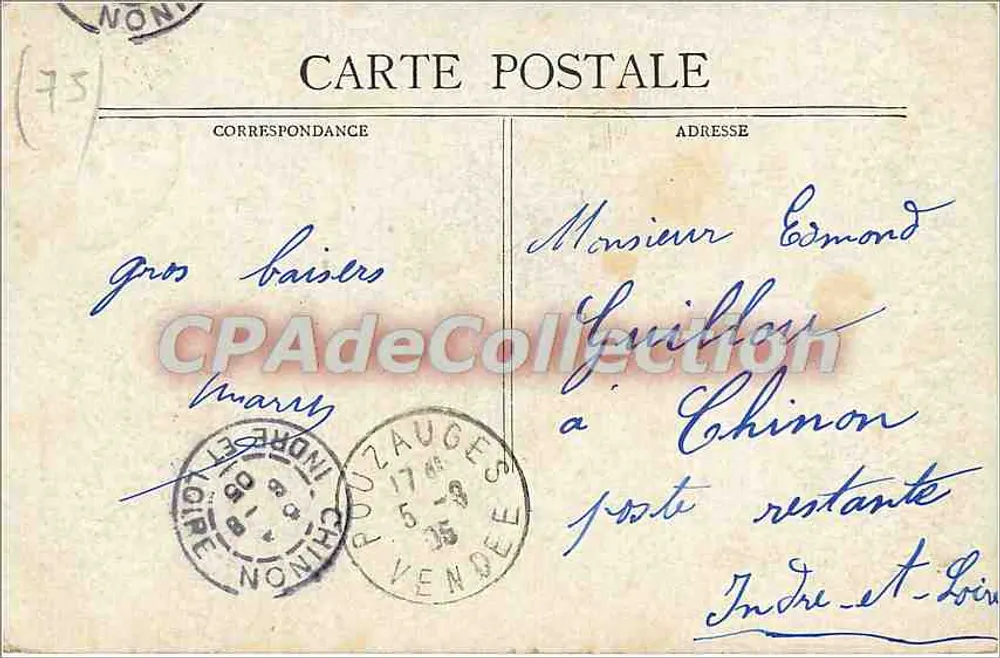 Paryż - Fontaine Saint-Michel — widok fontanny ozdobionej rzeźbami — wydawca nieznany - Rewers