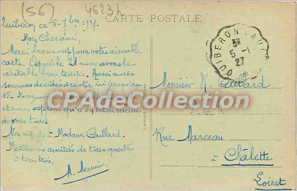 Presqu'île von Quiberon - Die Wilde Küste — unbekannter Verlag, Nr. 3717 - Rückseite