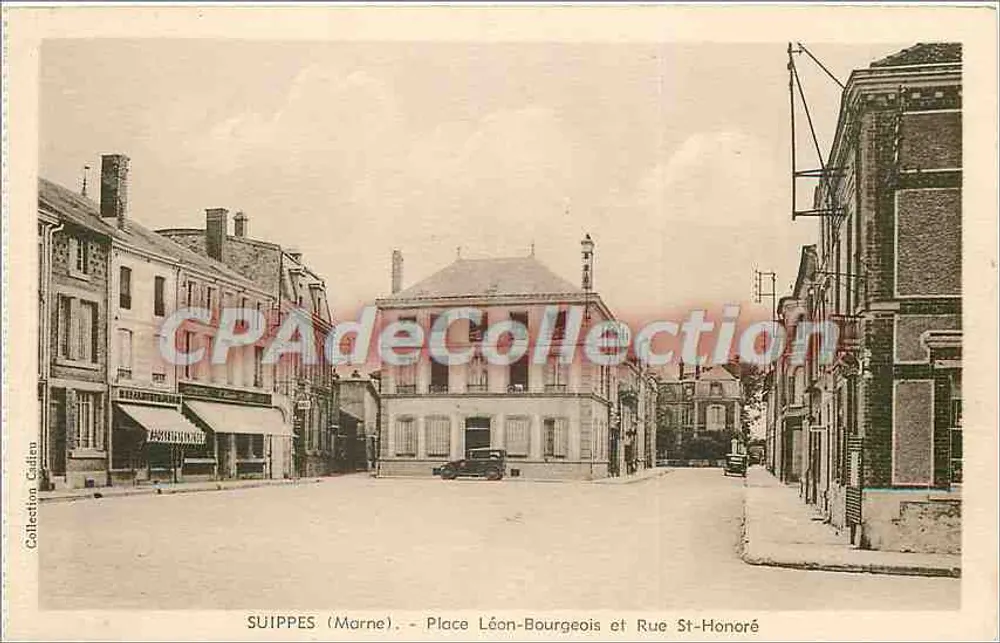 SUIPPES (Marne) - Place Léon-Bourgeois und Rue St-Honoré — Sammlung Cadieu - Vorderseite