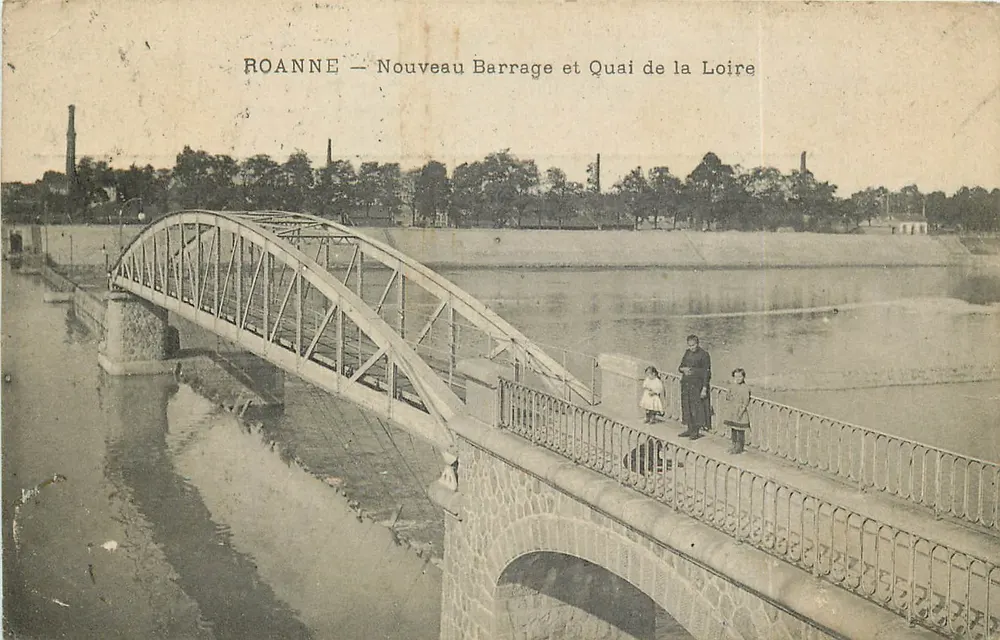 Roanne — Neuer Staudamm und Loire-Ufer — Verlag unbekannt, Seriennummer nicht sichtbar - Vorderseite