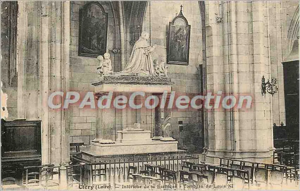Clery (Loire) — Innenansicht der Basilika — Grabmal von Ludwig XI - Vorderseite