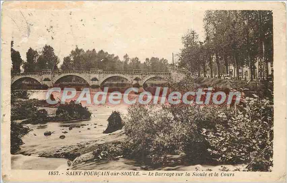 Saint-Pourçain-sur-Sioule — Der Staudamm auf der Sioule und dem Cours — Editions La Chèvre, Place de l'Église-de-Ville - Vorderseite