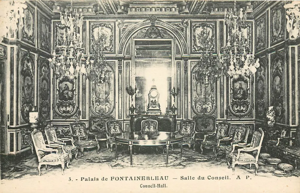 Schloss FONTAINEBLEAU — Ratssaal — A. P. - Vorderseite