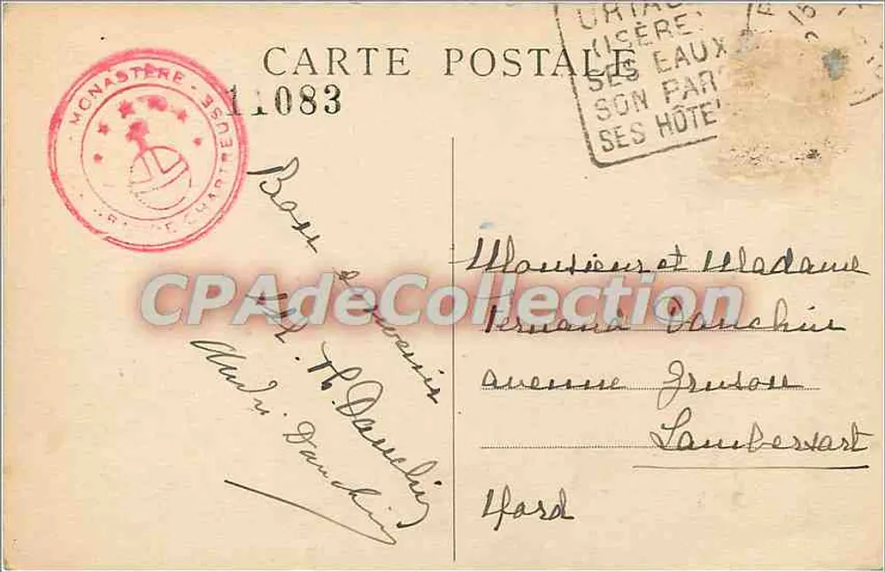 Dauphiné — Das Kloster der Grande-Chartreuse — Allgemeiner Blick — CL.A.V. 102 - Rückseite