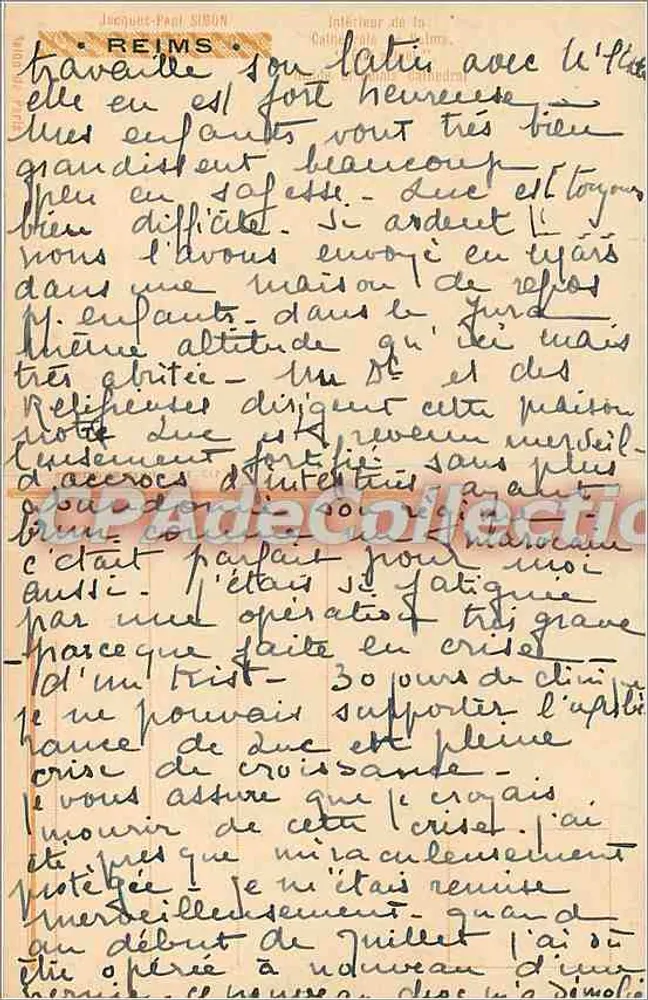 Interior da catedral de Reims — vista das abóbadas e colunas — CPAdeCollection - Verso
