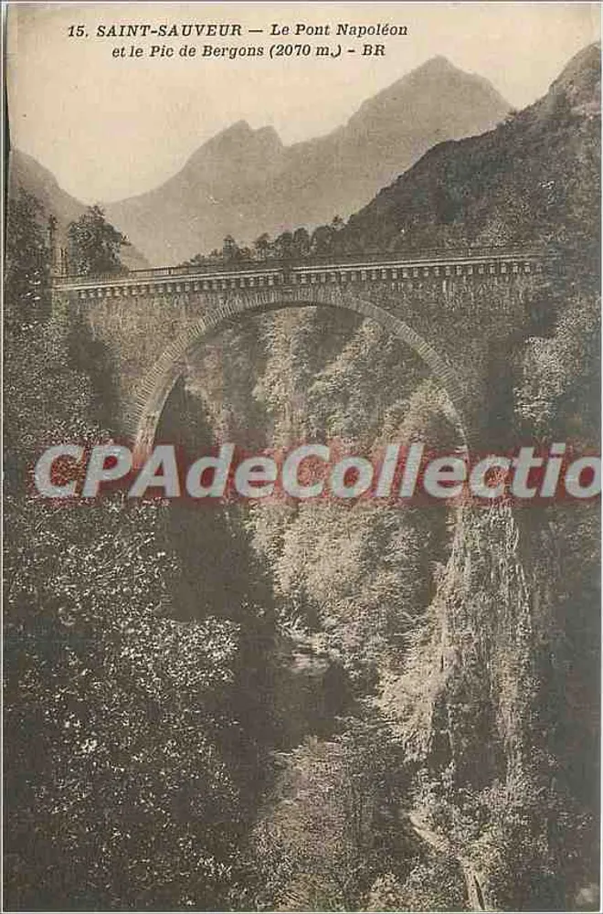 Saint-Sauveur — Napoleonbrücke und Bergons-Gipfel (2070 m) — Bloc Frères, Verleger, Bordeaux - Vorderseite