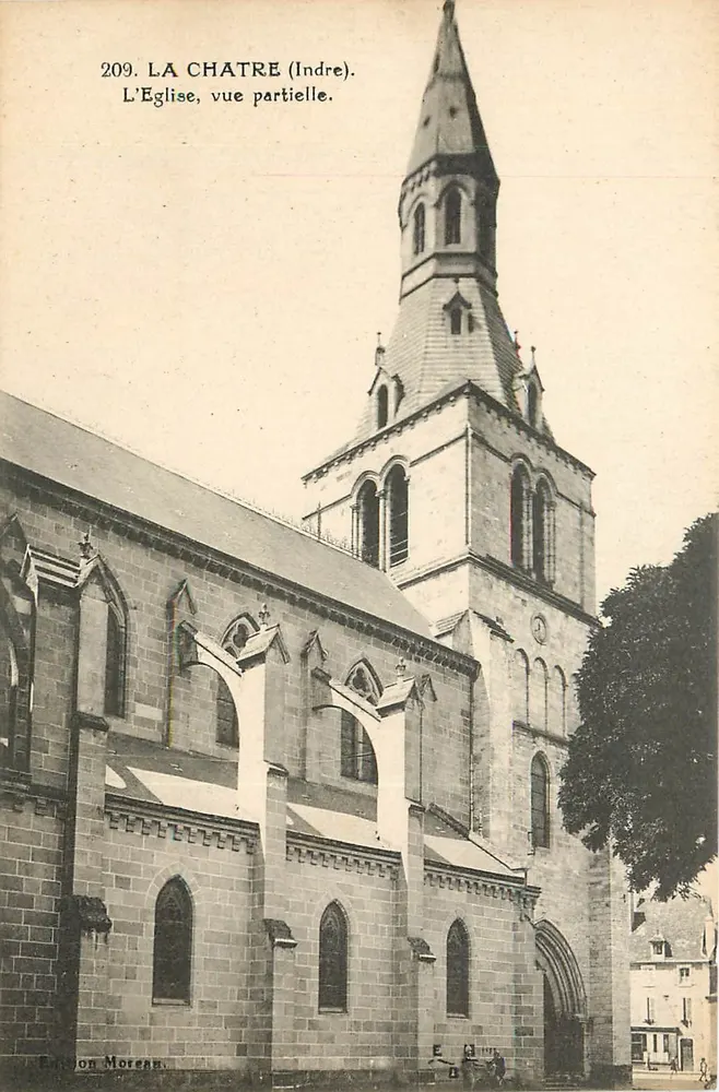 La Chatre (Indre) — A Igreja, vista parcial — Edição Moreau, n°209 - Frente