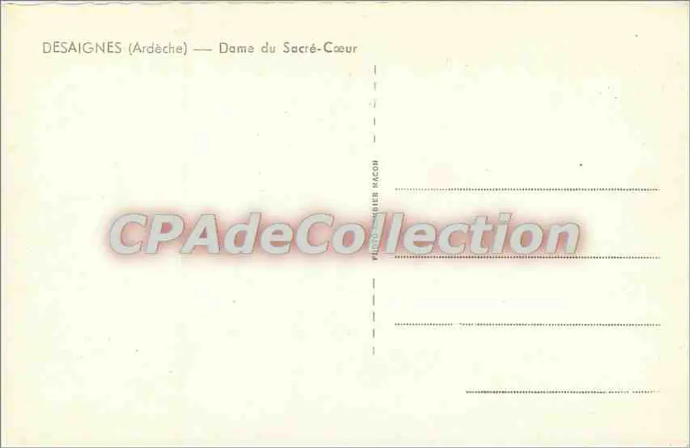 Desaignes (Ardèche) — Señora del Sagrado Corazón — Editor Perizo & Magon - Reverso