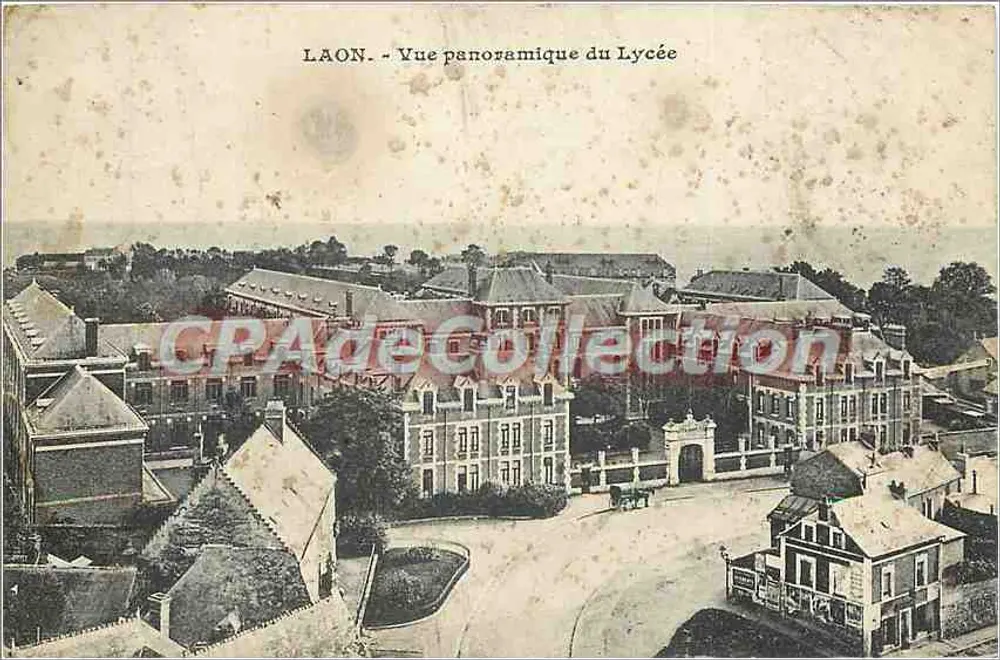 Laon - Vista panorâmica do Liceu - Frente