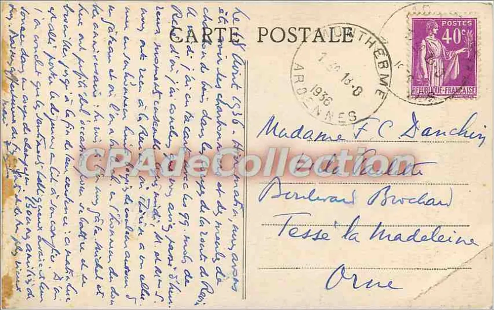 Tal der Semoy — Roc de la Tour (420 Meter Höhe) — Antike Ansichtskarte Sammlung - Rückseite