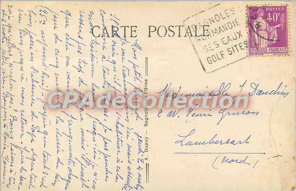 Bagnoles-de-l'Orne — Os Banhos — Editor: CPAdeCollection, n°5 - Verso