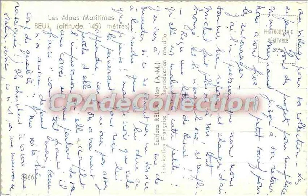 Beuil — Die Alpes-Maritimes — Editions REILLY (A.M.) - Rückseite
