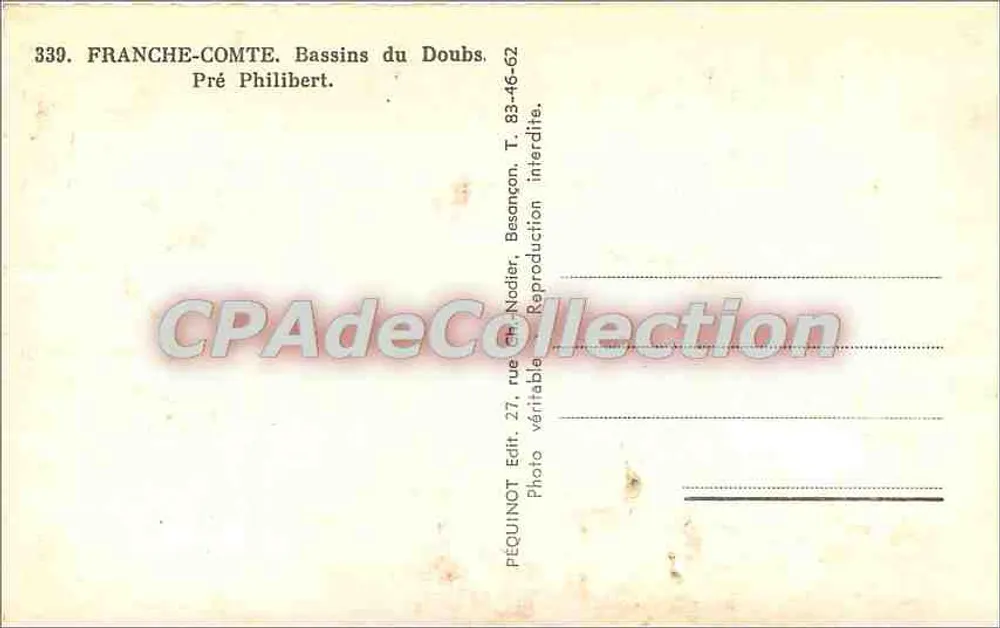 Bassins do Doubs — Pré Philibert — Péquiot - Verso