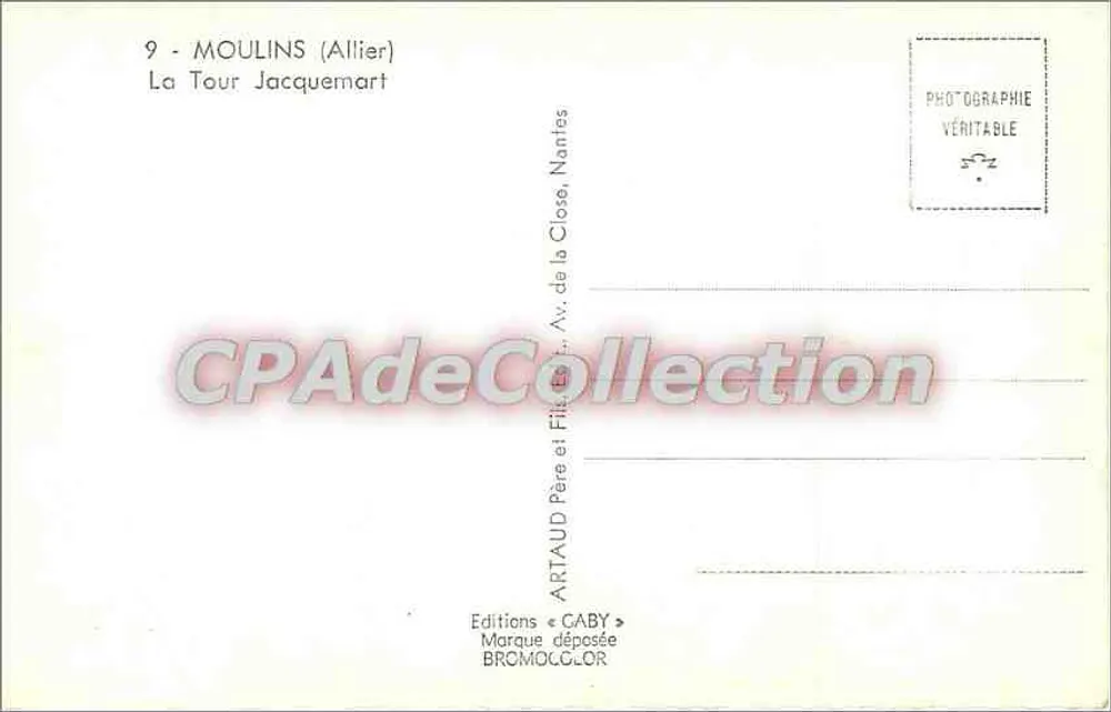 Moulins (Allier) — La Tour Jacquemart — Editions Gaby - Rückseite