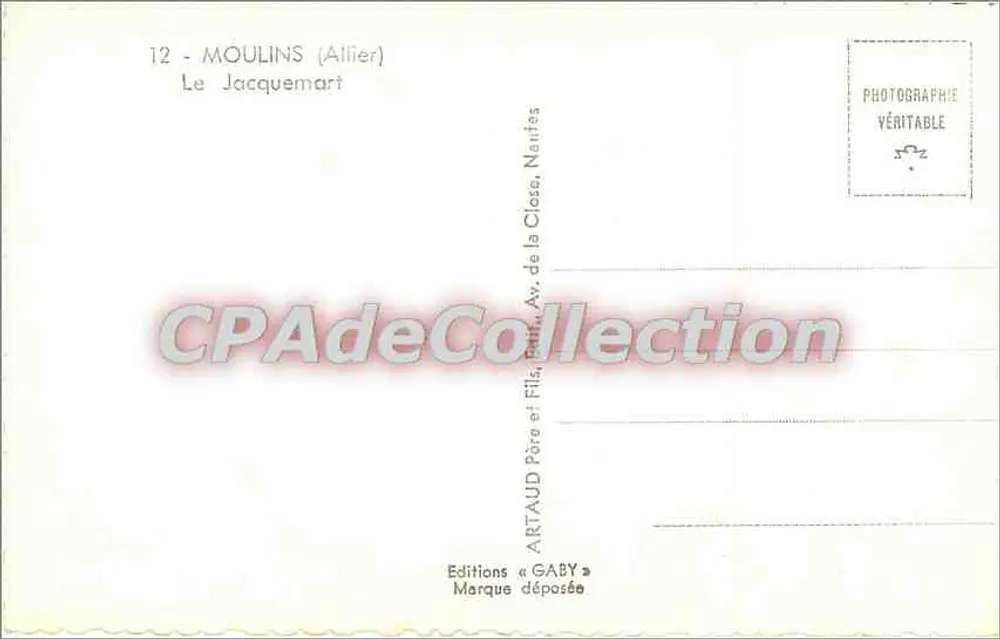 O Jacquemart — Moinho (Allier) — Edições Gaby - Verso