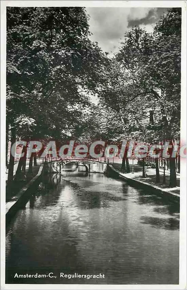 Amsterdam-C., Reguliersgracht — vista do canal com ponte — CPAdeCollection - Frente