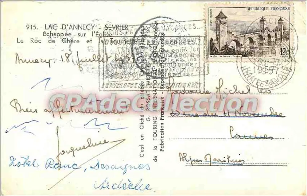 See Annecy - Sevrier — Ansicht der Kirche — CPAdeCollection - Rückseite