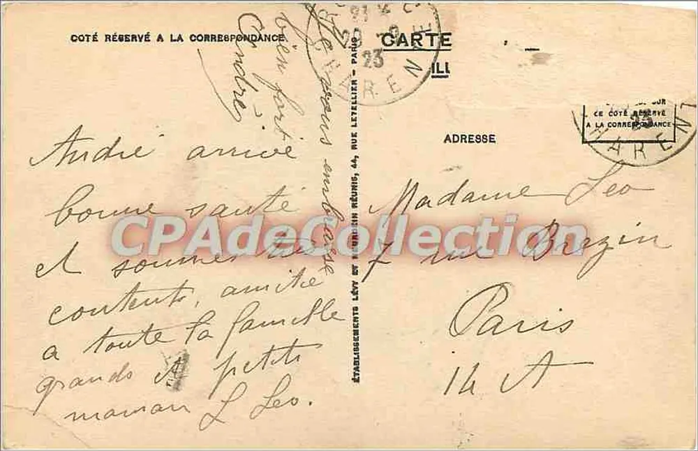 Lourdes — Vue sur le Château et les Montagnes — LL - Verso