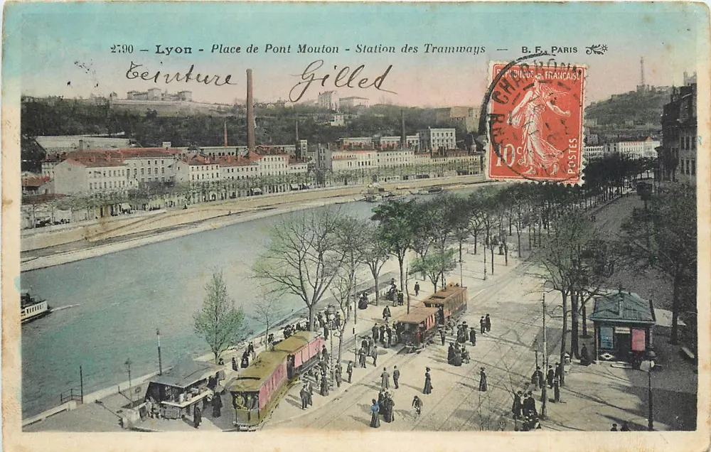 Lyon - Platz des Pont Mouton - Tramway-Station — B.F. Paris - Vorderseite