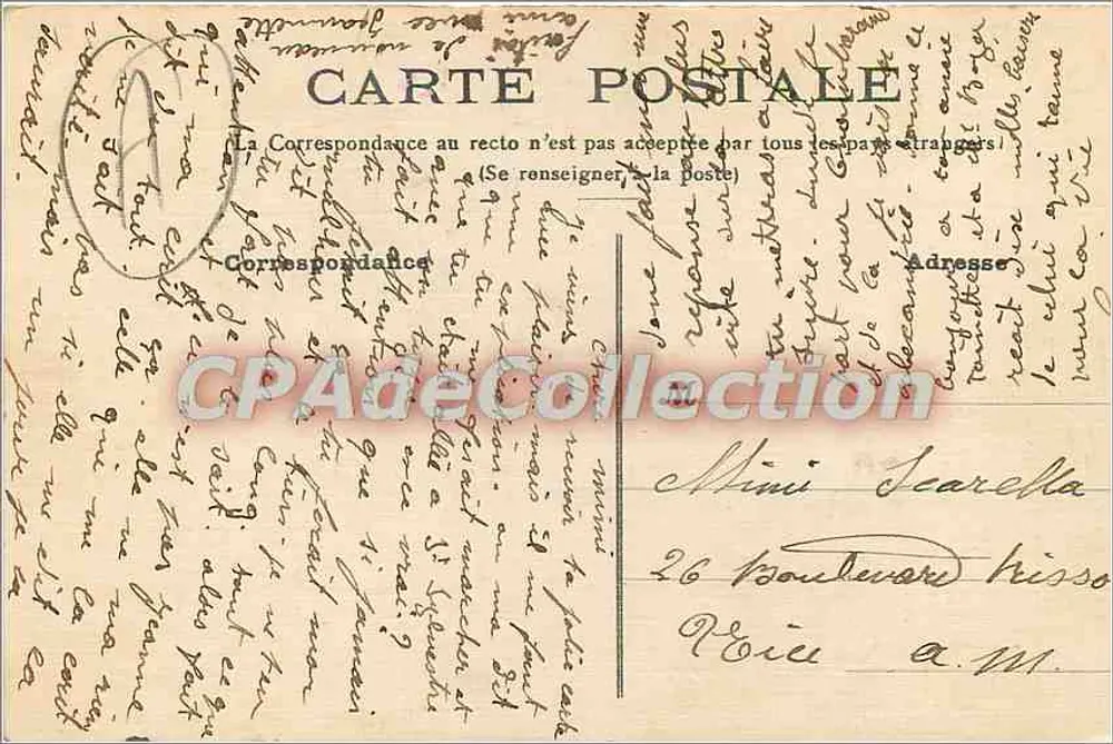 Pássaro carregando flores — vem de Lyon — editor desconhecido - Verso