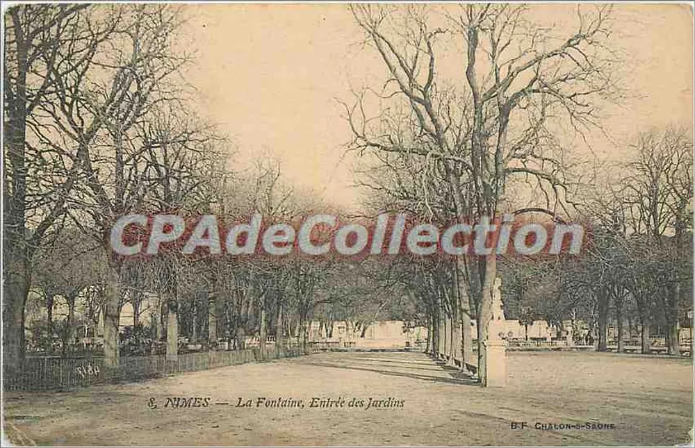 Nîmes — La Fontaine, Eingang zu den Gärten — B.F. Chalon-sur-Saône - Vorderseite