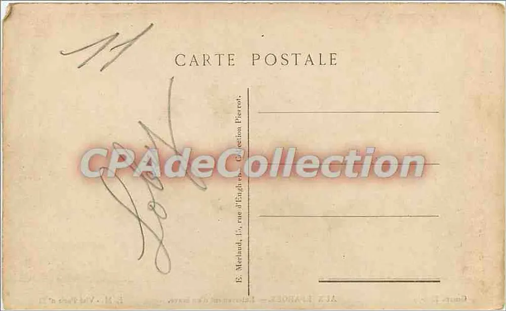 Aux Eparges — Begraving van een held — E.M. - Visé Parijs n° 21 - Achterkant